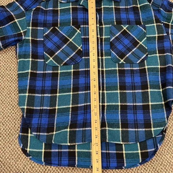 Zara NWT Blue Plaid Flannel Button Front Shirt size small - Picture 7 of 7